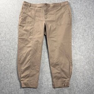 On 34th Women's Wide Leg Pants 18W High Rise Carmel Brown Front Square Pocket